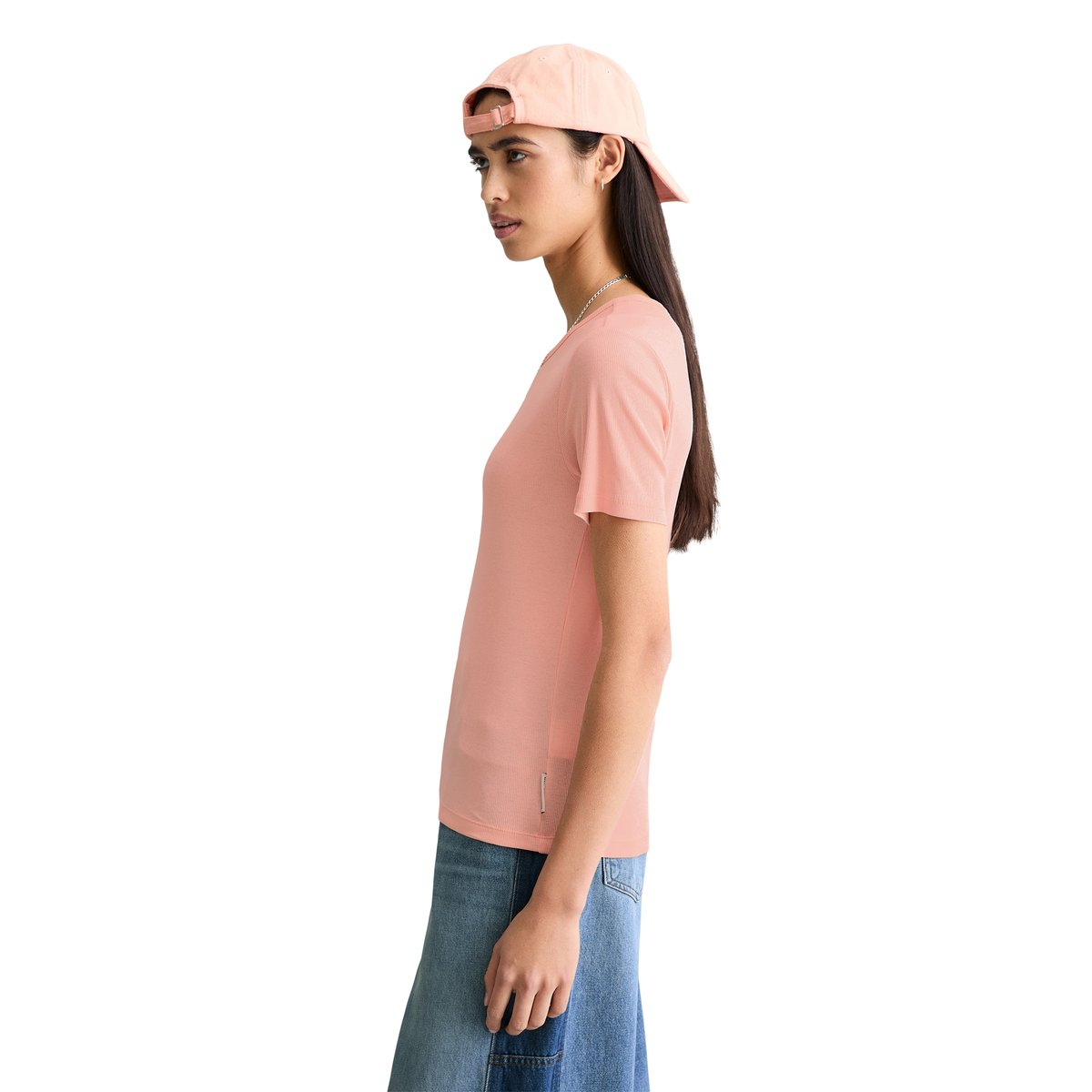T-shirt slim en jersey côtelé doux rose pale, MARC O’POLO DENIM