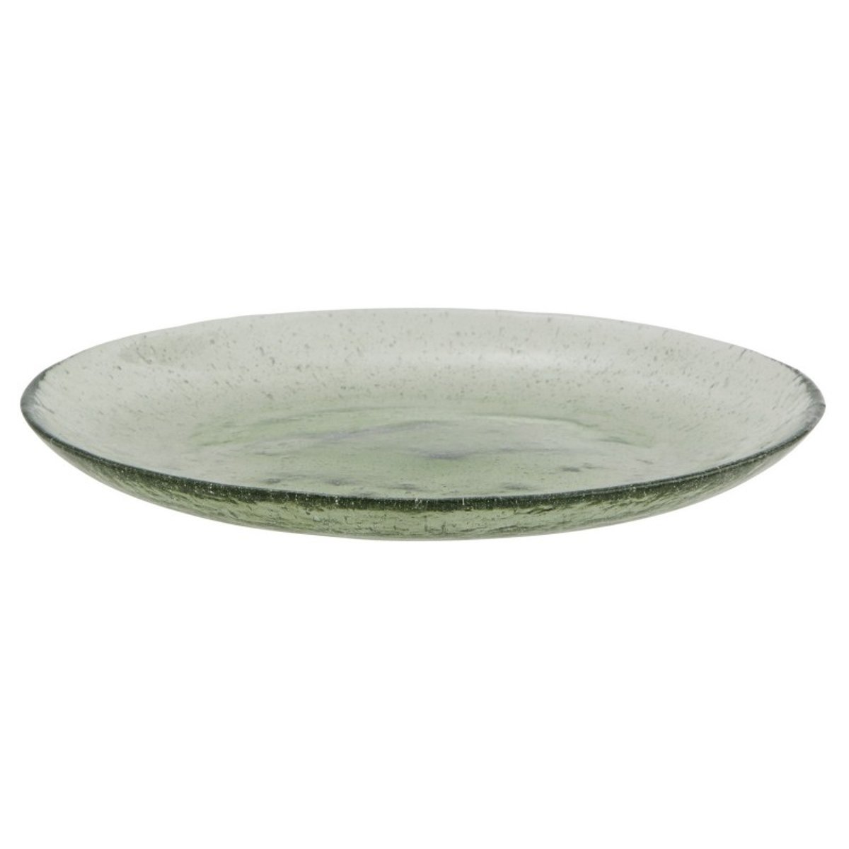 Assiette verre bullé vert, MADAM STOLTZ