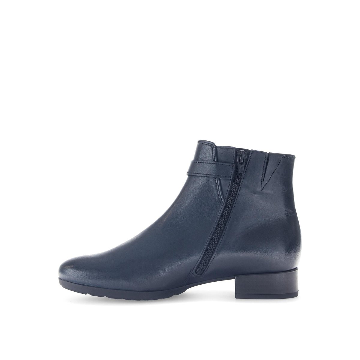 Bottines en cuir lisse à talon décroché bleu lisse, GABOR