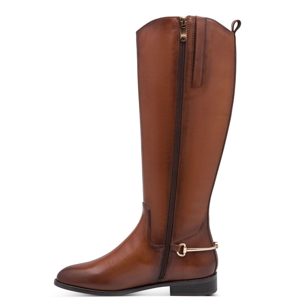 Bottes en cuir marron cognac, MARCO TOZZI