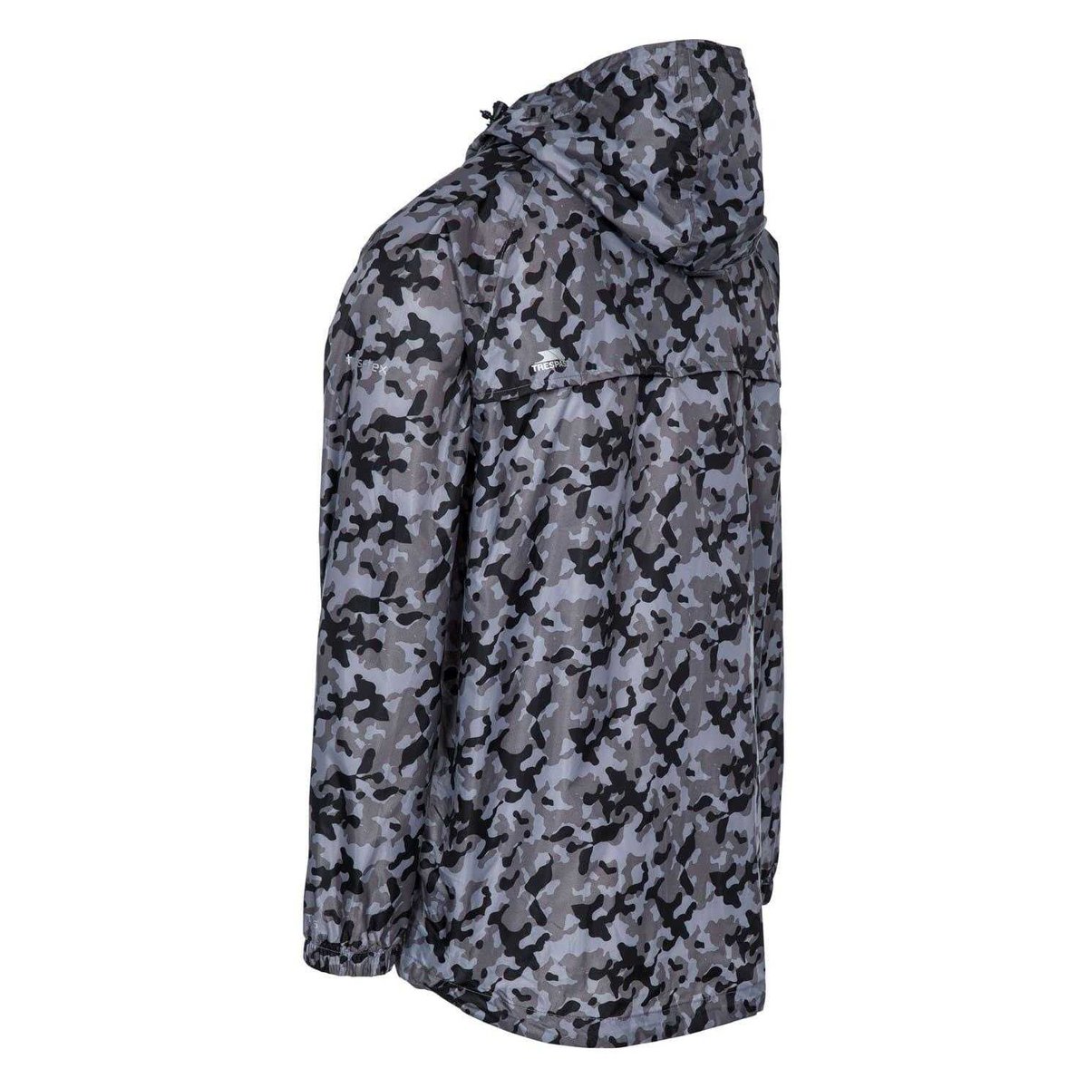 Veste imperméable pliable à capuche motif/style camouflage QIKPAC gris, TRESPASS
