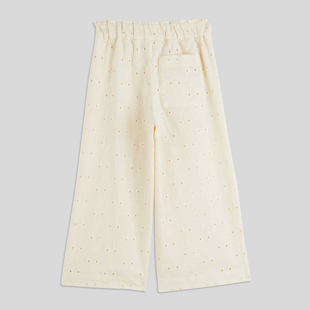 Pantalon large en coton, certifié OEKO-TEX ecru melange, MONOPRIX KIDS