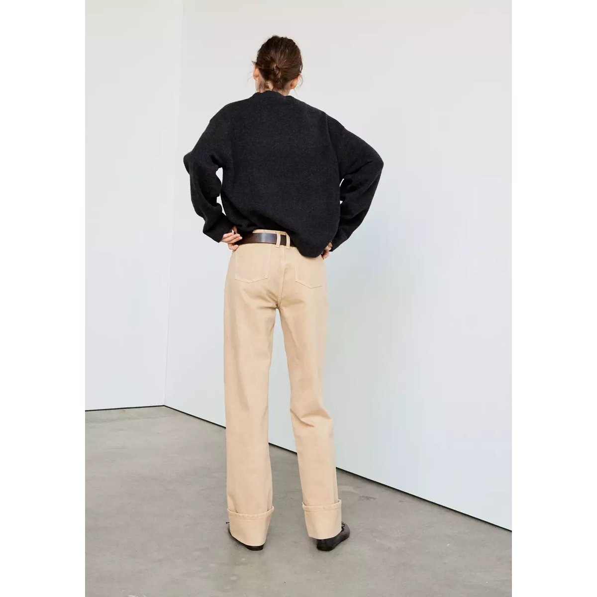 Jean droit taille basse sable, MANGO