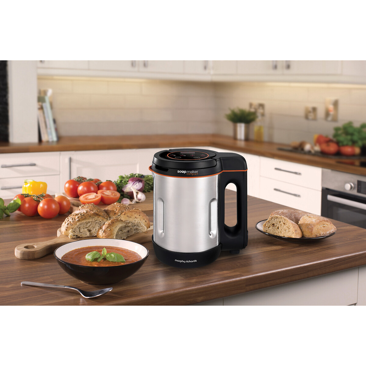 1L Compact Soup Maker - 501021 black/red, MORPHY RICHARDS