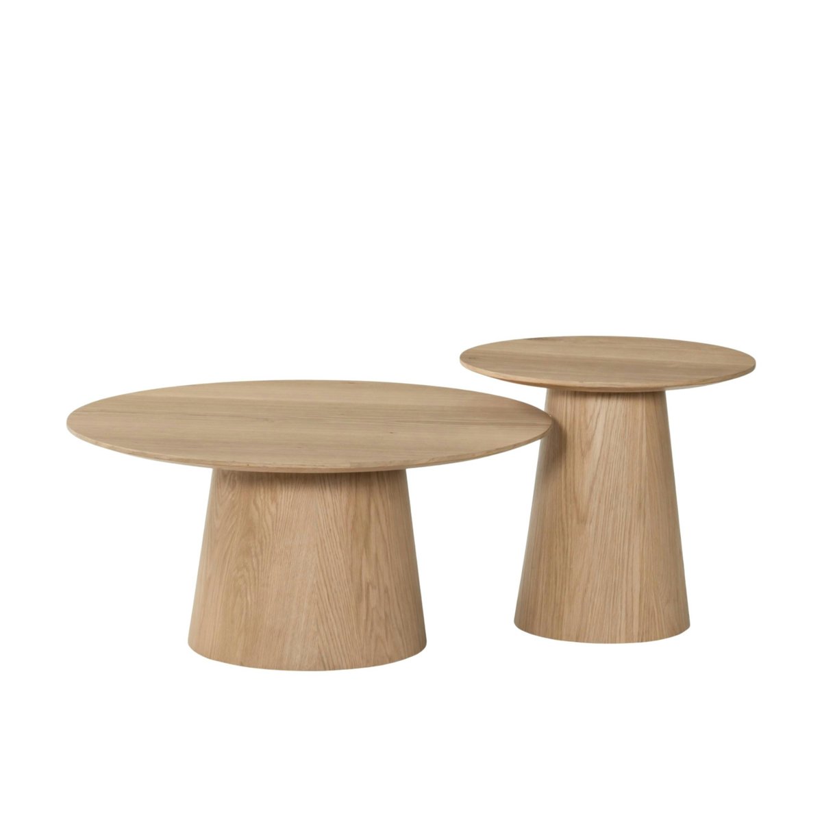 Table basse ronde 80 cm en chêne LOREN bois clair, PIER IMPORT
