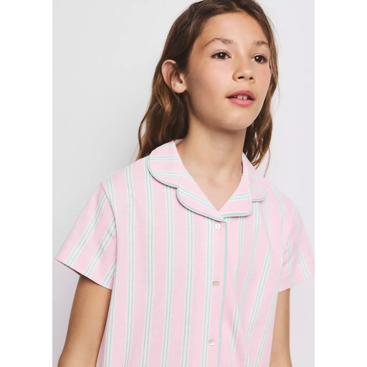 Pyjama court rayures violet clair/pastel, MANGO KIDS