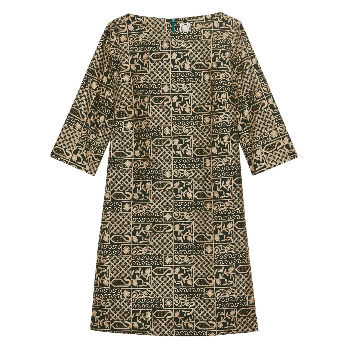 Robe Megan en coton brodé vert green, INES DE LA FRESSANGE PARIS