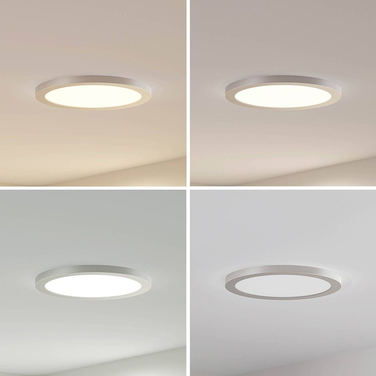Plafonnier en aluminium moderneLED, Aureka argent, PRIOS