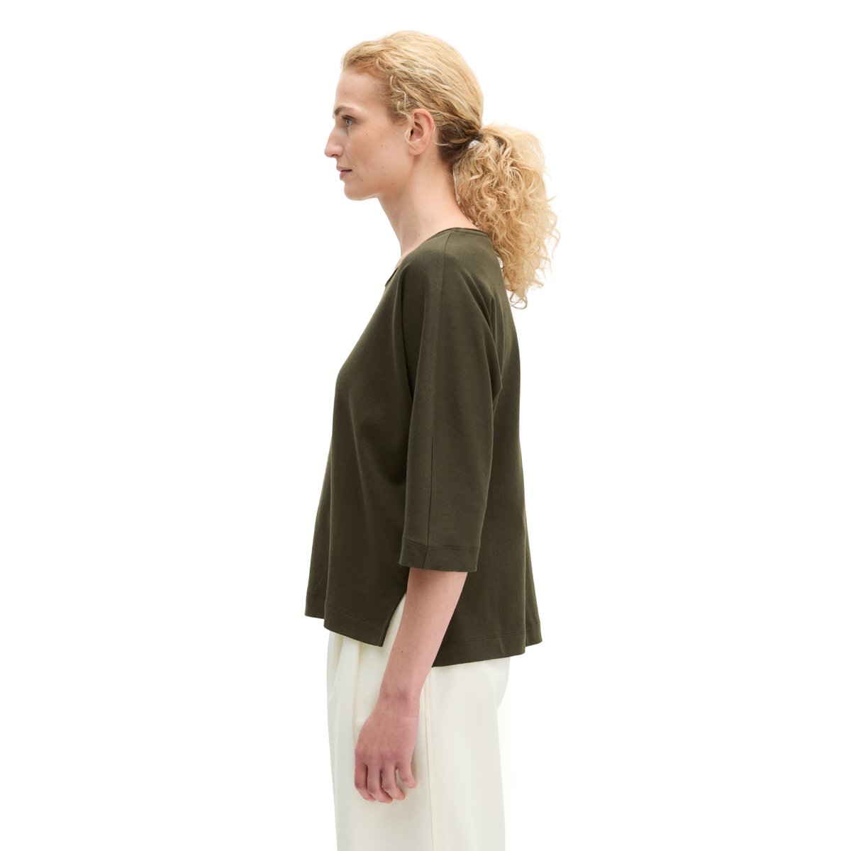 T-shirt oversize en jersey finement tricoté marron foncé, MARC O'POLO