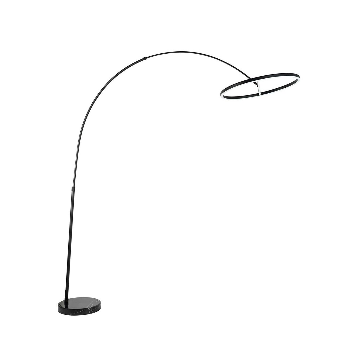 Lampadaire en aluminium moderneLED, Virvera noir, LUCANDE