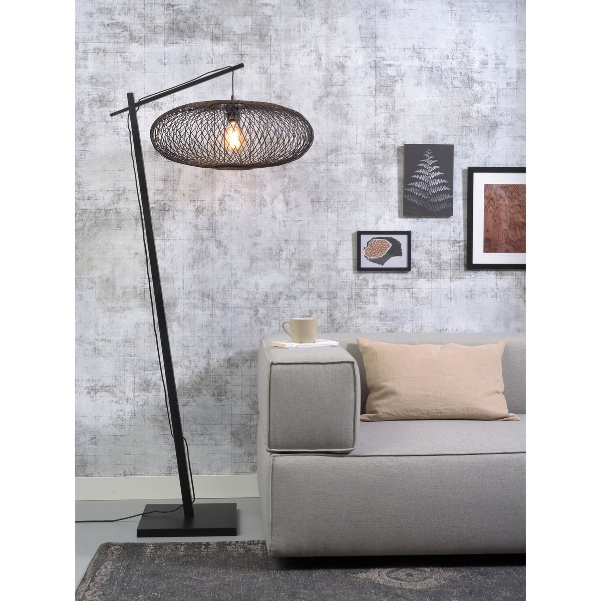 Lampadaire Bambou CANGO noir, GOOD & MOJO