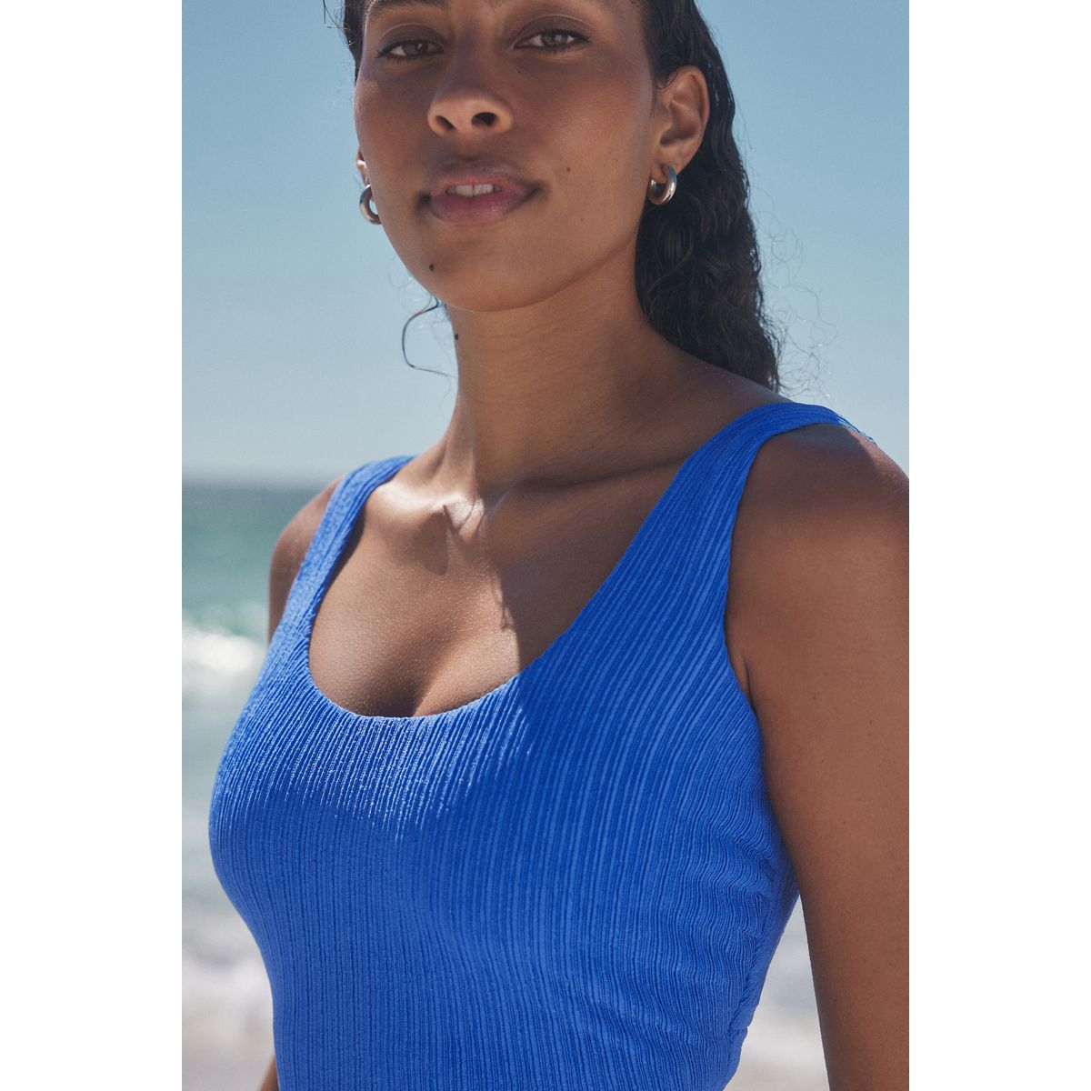 Maillot de bain effet ventre plat côte bleue, NEXT