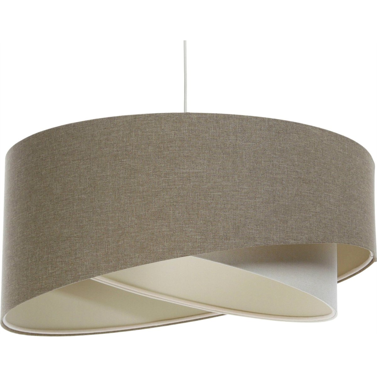 Suspension en lin rond style bohème Boho beige crème en lin naturel, BPS KONCEPT