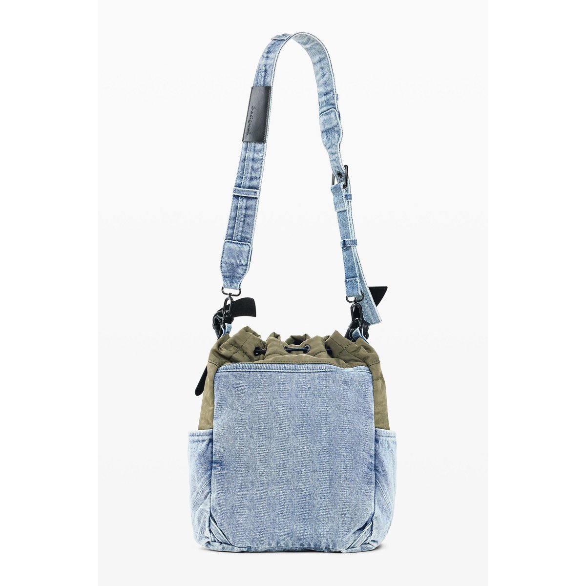 sac à dos moyen en denim combiné bleu clair, DESIGUAL