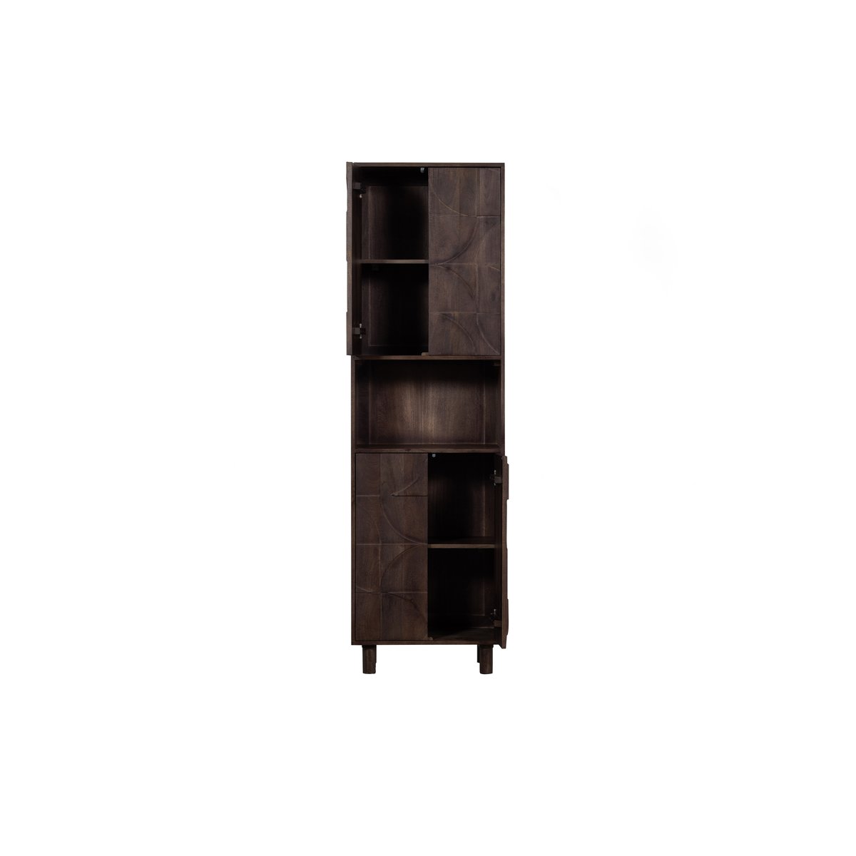 Armoire 4 portes en manguier DRAW noyer, WOOOD
