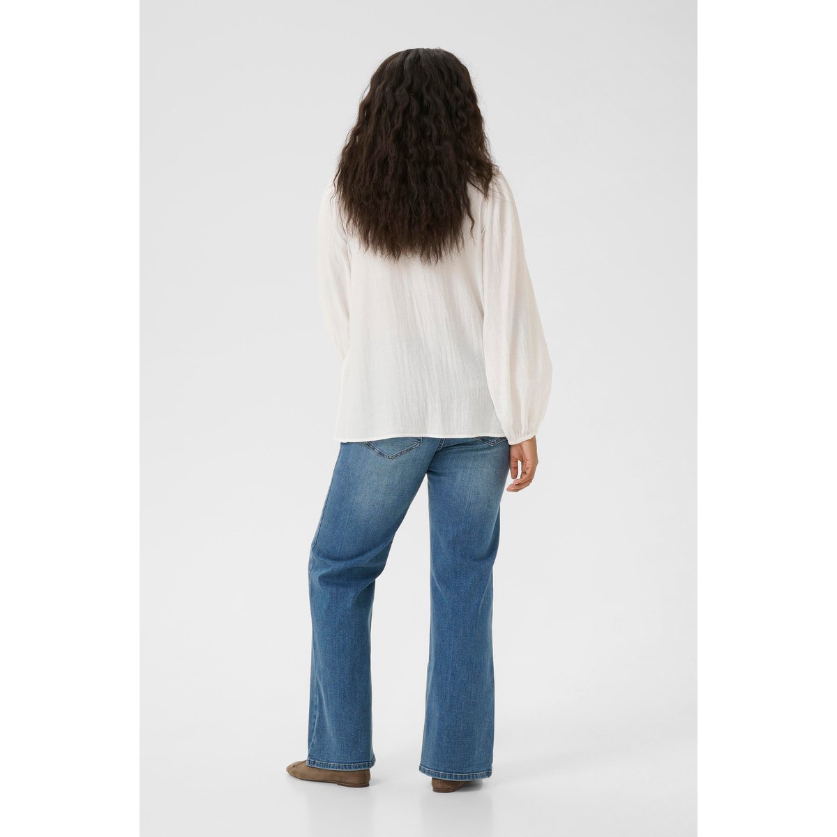 Blouse à manches longues blanc chalk, KAFFE CURVE
