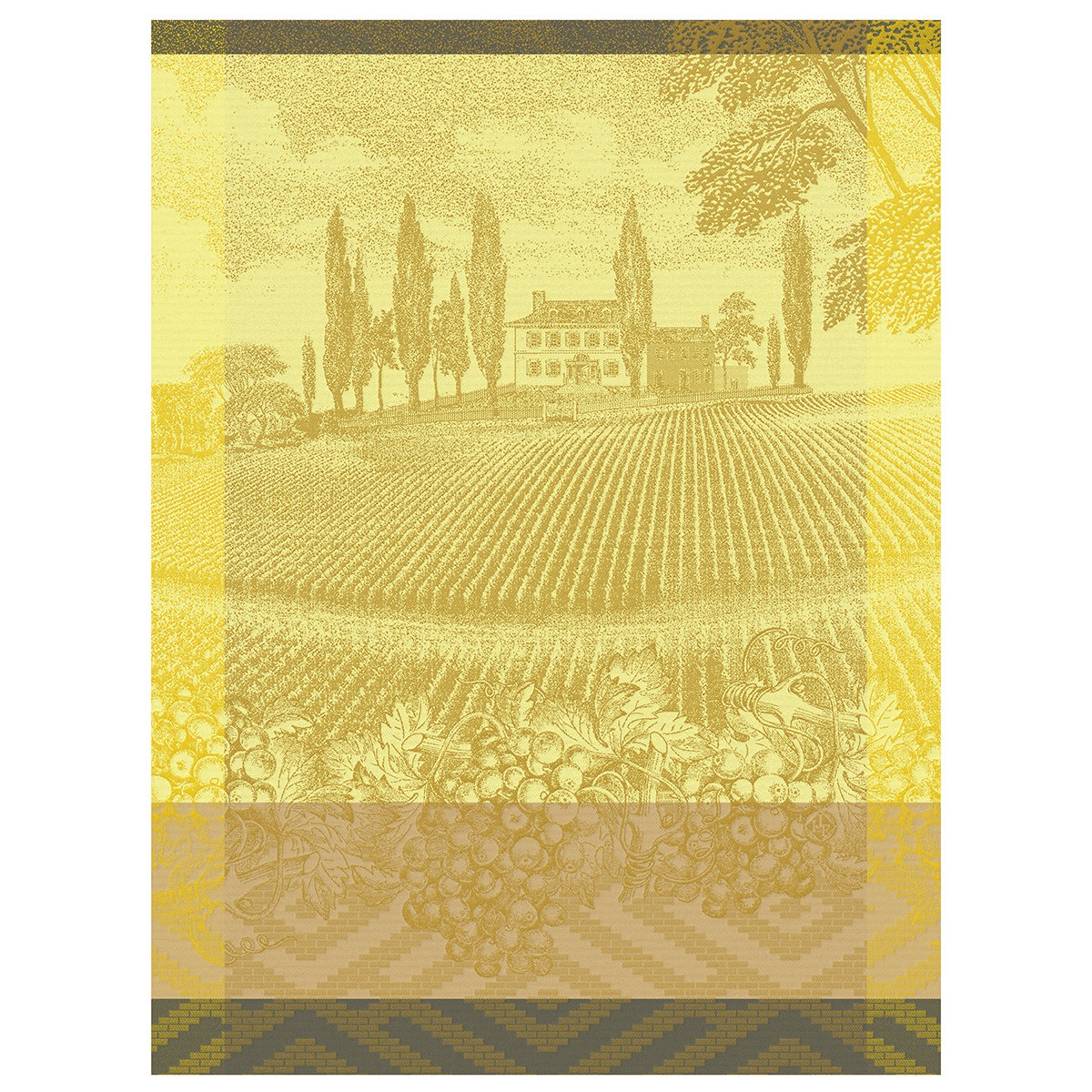 Torchon en Coton, VIGNOBLE terre, LE JACQUARD FRANCAIS