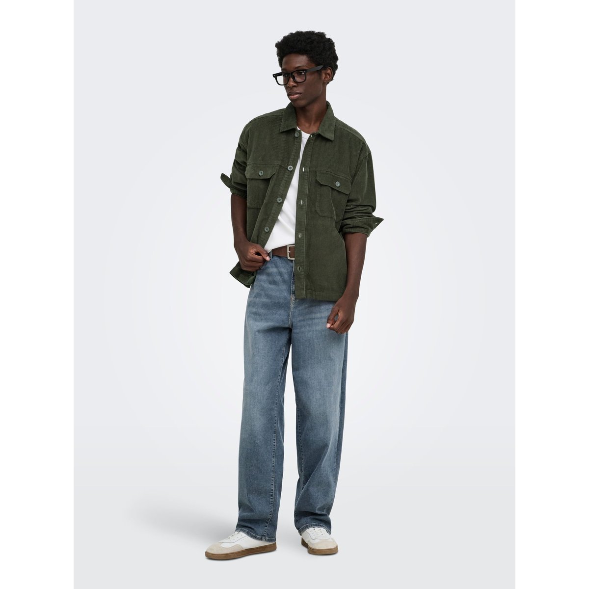 Chemise En Corduroy grise - beluga 1, ONLY & SONS