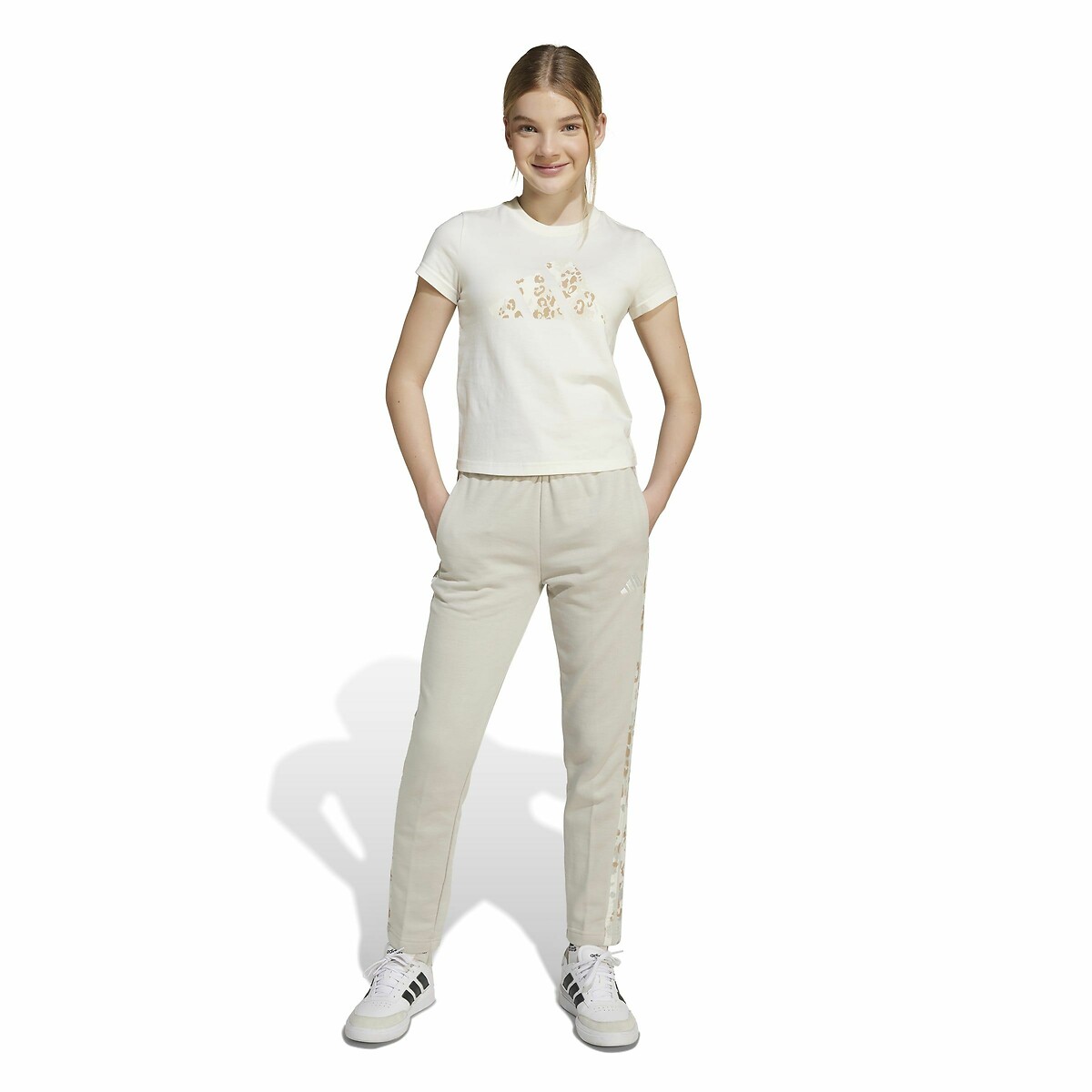 T-shirt com estampado leopardo bege, ADIDAS SPORTSWEAR
