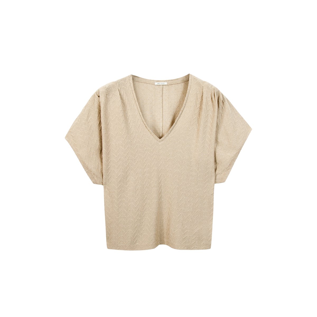 Tee-shirt loose tricot fil textile fantaisie champagne, IKKS