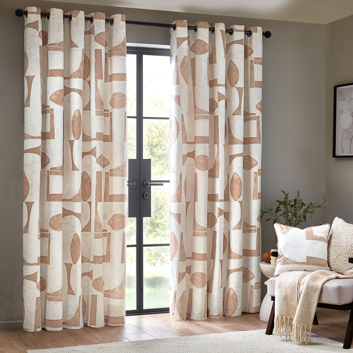 Carro Abstract Eyelet Curtains clay, HÖEM
