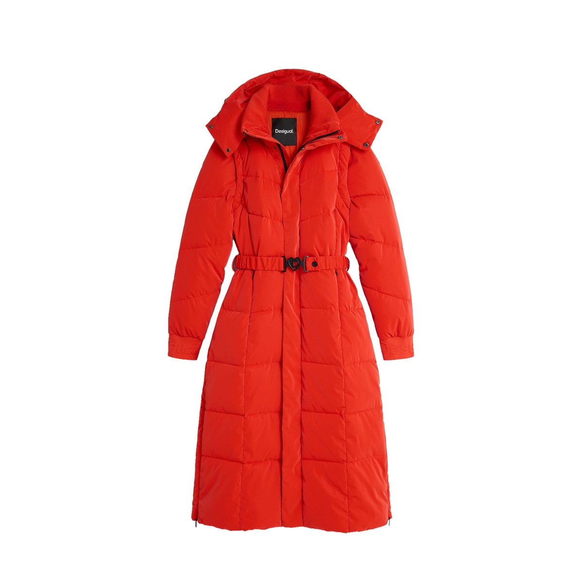 Manteau long matelassé orange, DESIGUAL