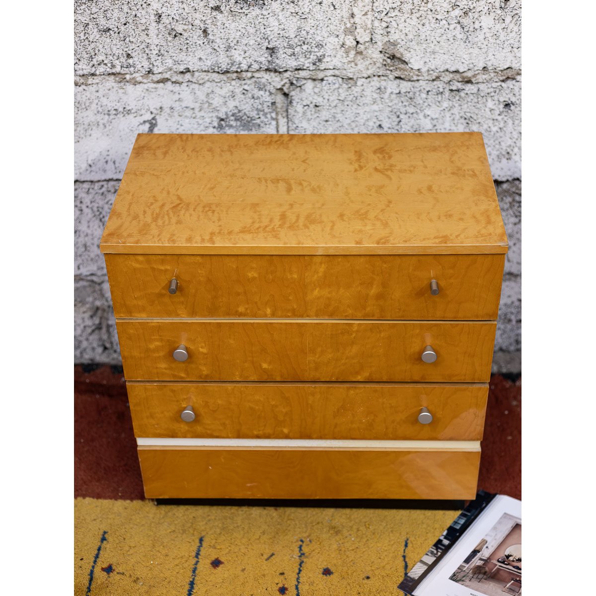 Commode cubique Olga N°1130 - Bon état bois clair, DEBONGOUT