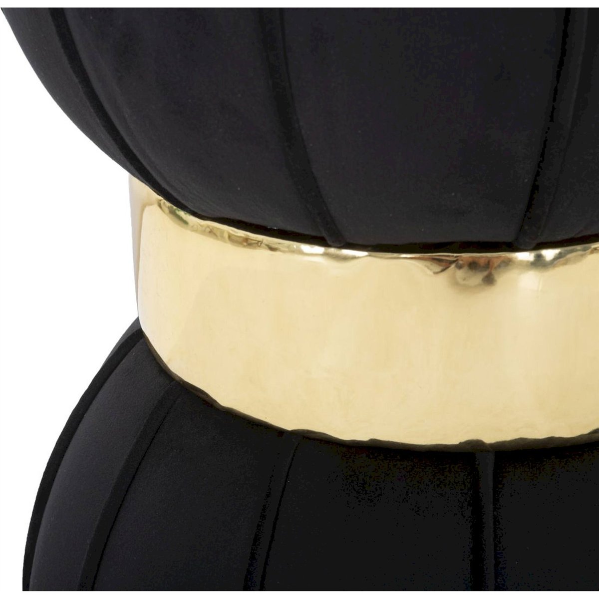 Tabouret sablier assise douce et chic GLAM noir et doré, RECOLLECTION