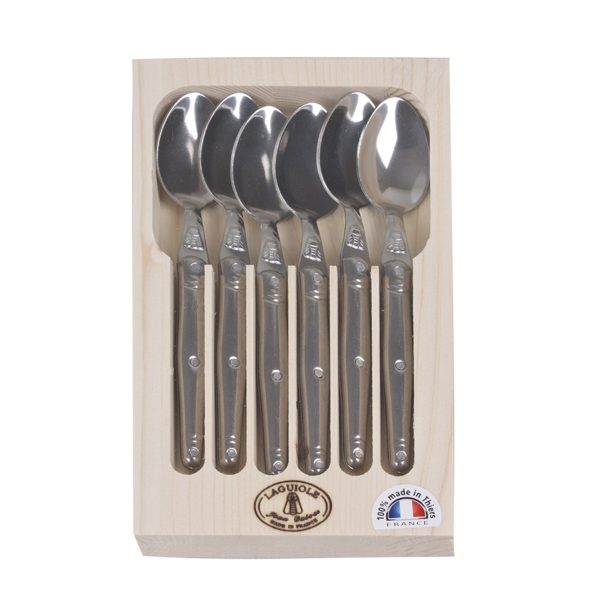 Coffret de 6 cuillères à café inox laguiole argent / métallique, JEAN DUBOST