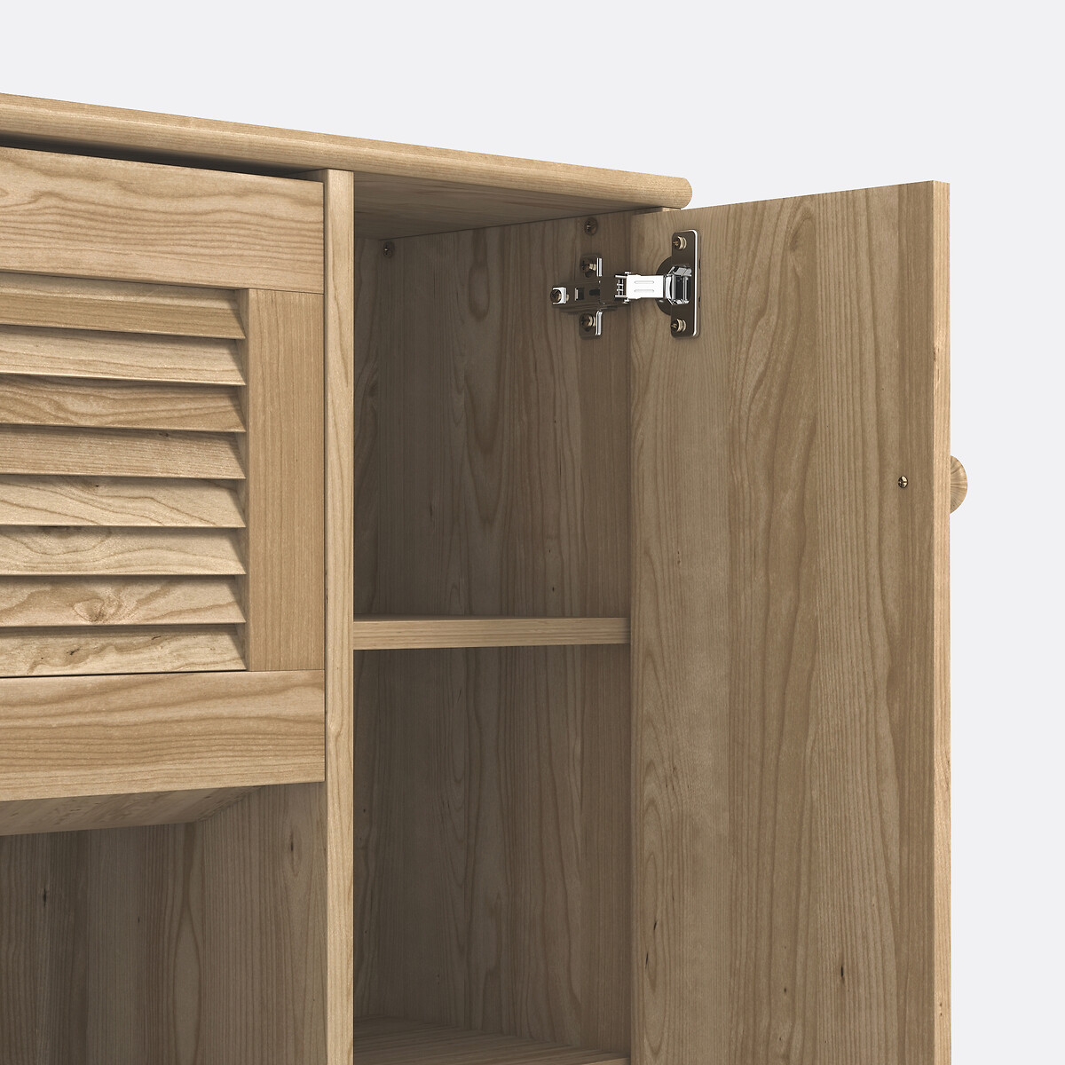 Meuble à chaussures Mayor, 3 abattants 1 porte bois clair brut, SO'HOME