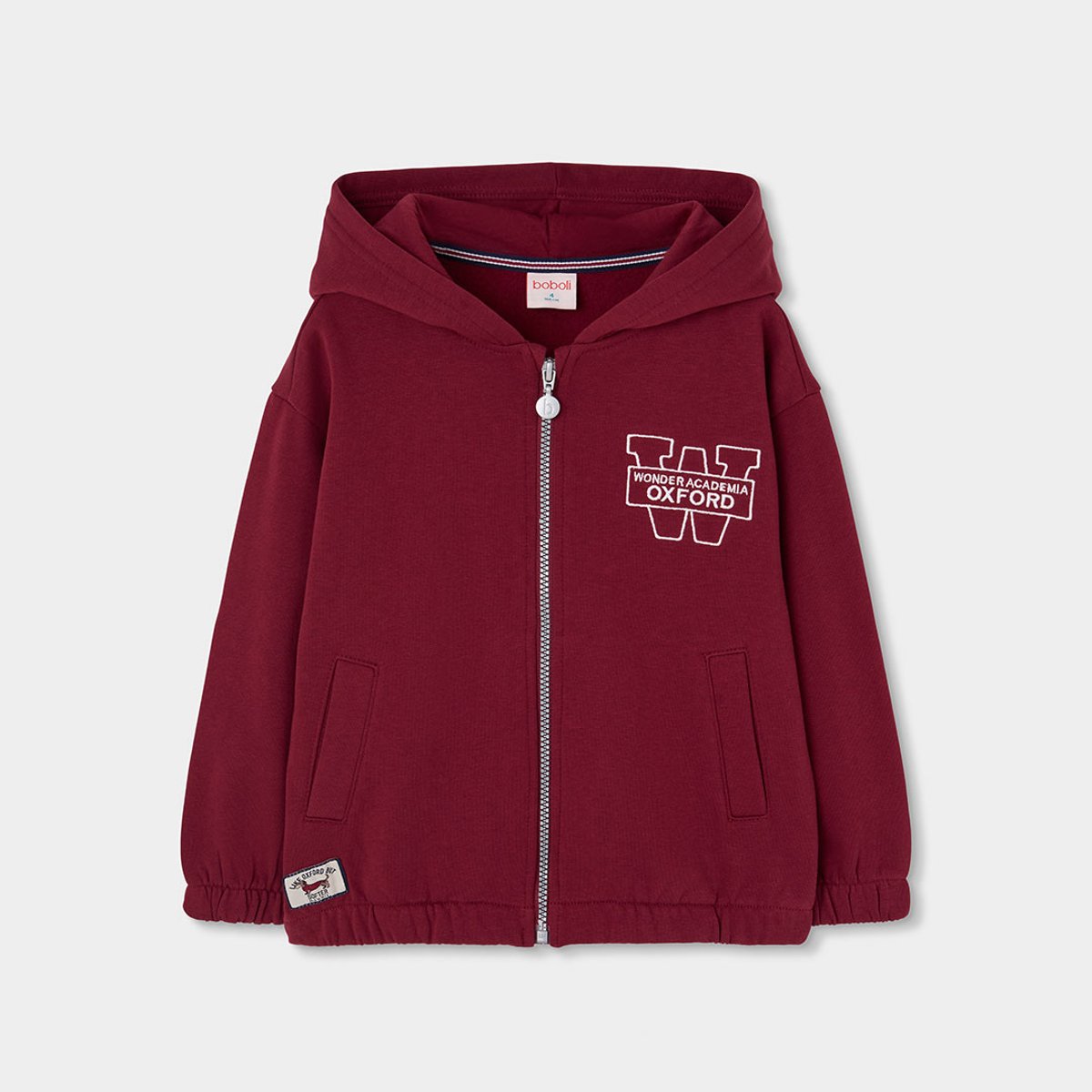 Sweat-shirt molleton garçon imprimé Oxford violet, BOBOLI