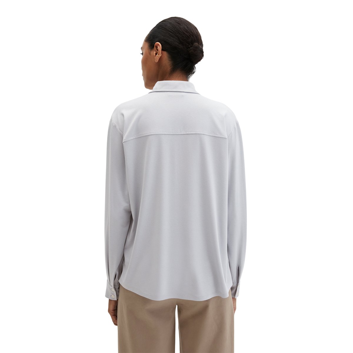 Blouse en jersey loose en LENZING™ ECOVERO™ gris, MARC O'POLO