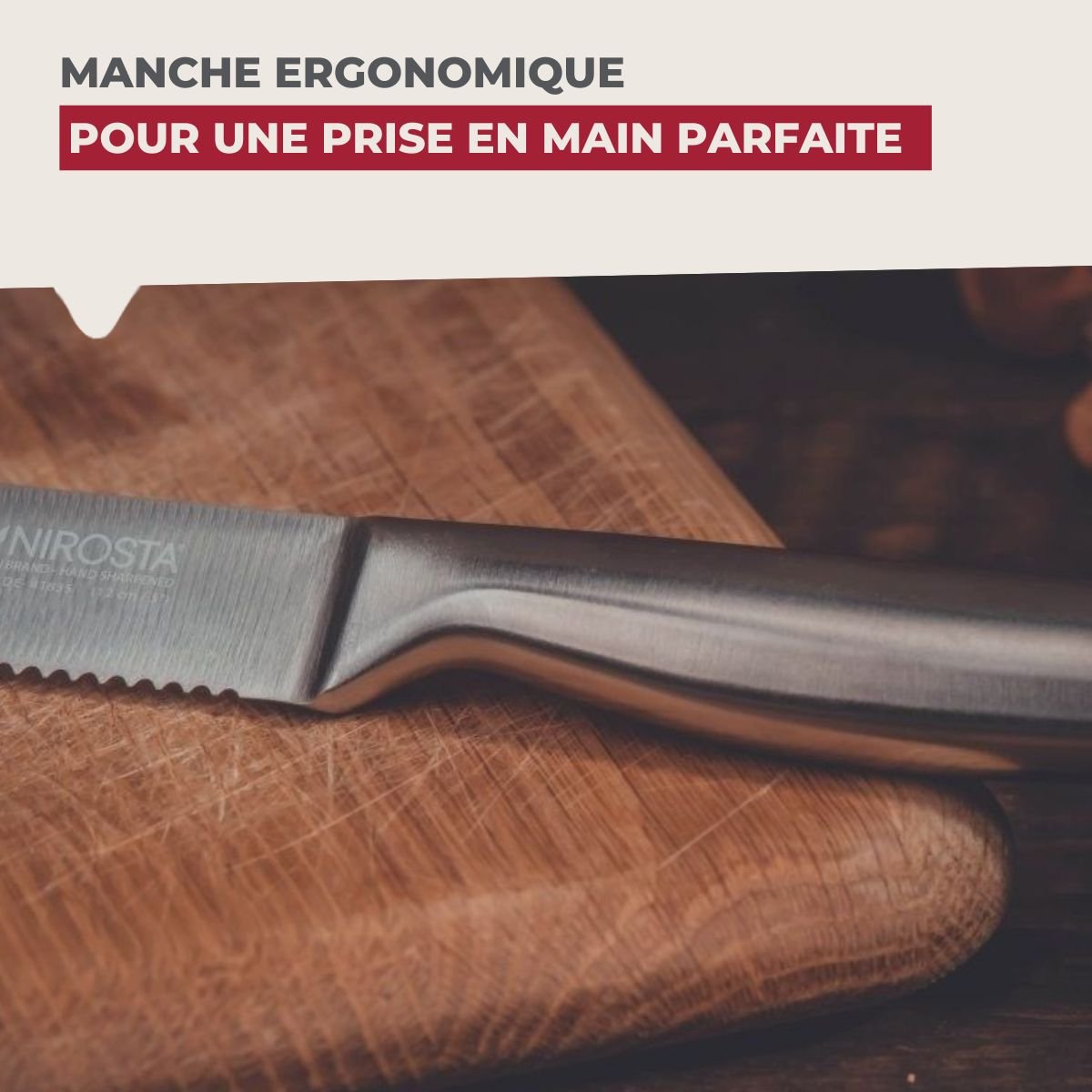 Couteau de cuisine professionnel gris, NIROSTA