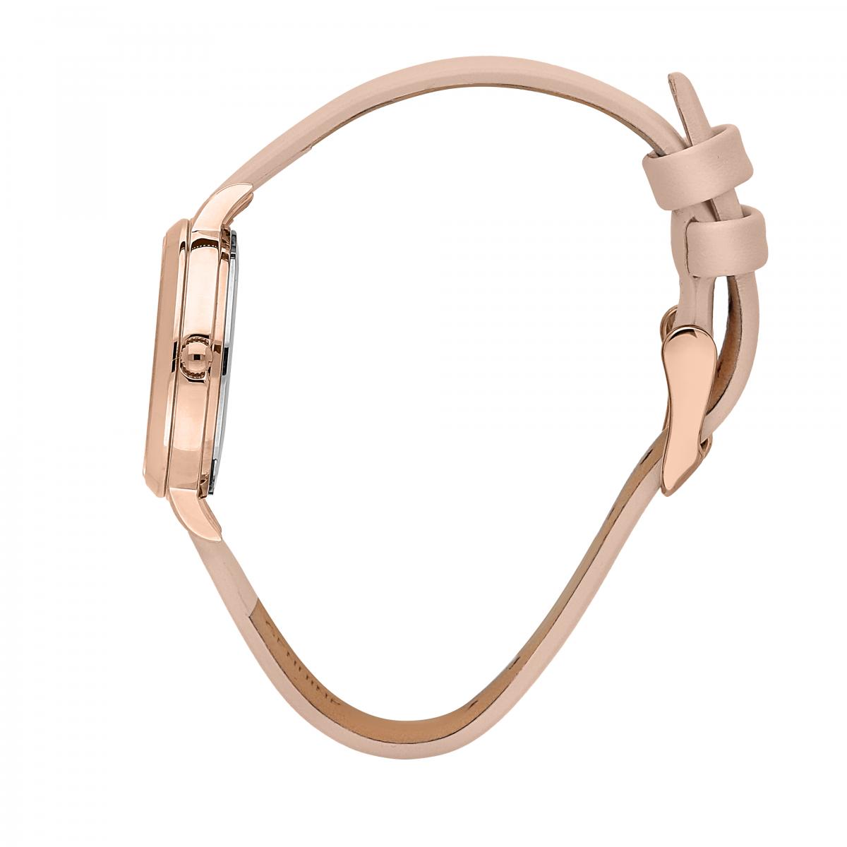 Montre Analogique En Acier Fleurette rose, OUI & ME
