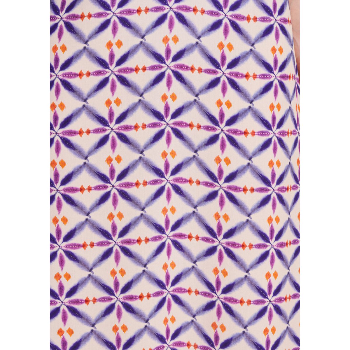 Robe mi-longue à imprimé manches courtes violet, LA FEE MARABOUTEE