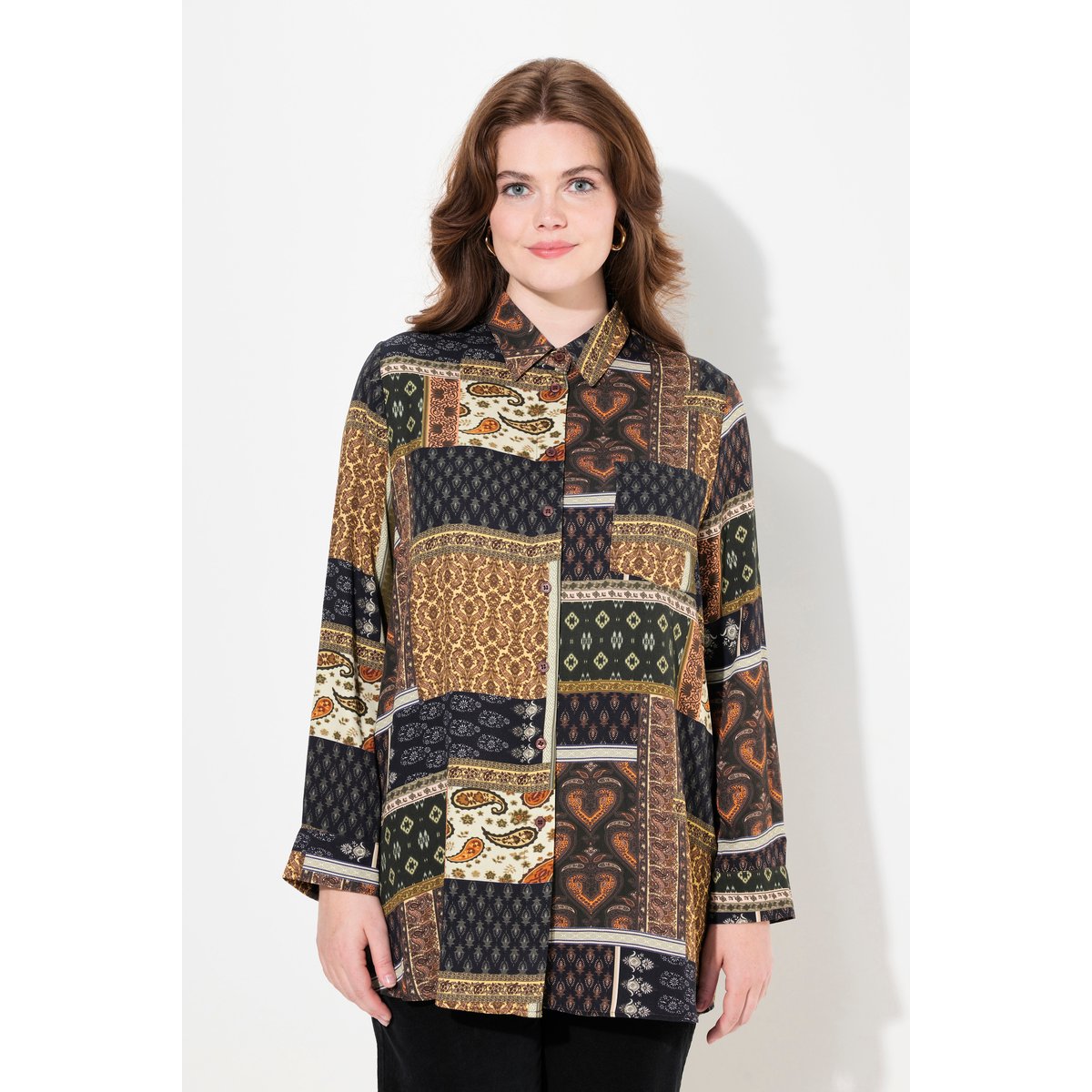 Chemisier à manches longues or mat, ULLA POPKEN