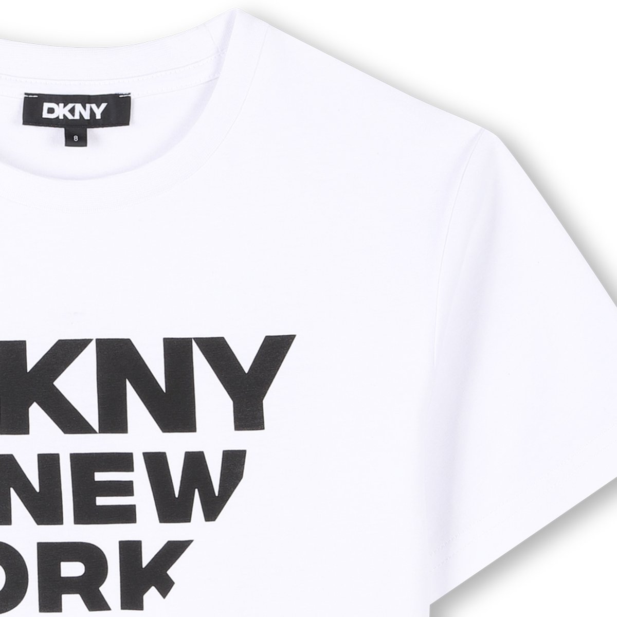 T-shirt en coton à manches courtes blanc, DKNY