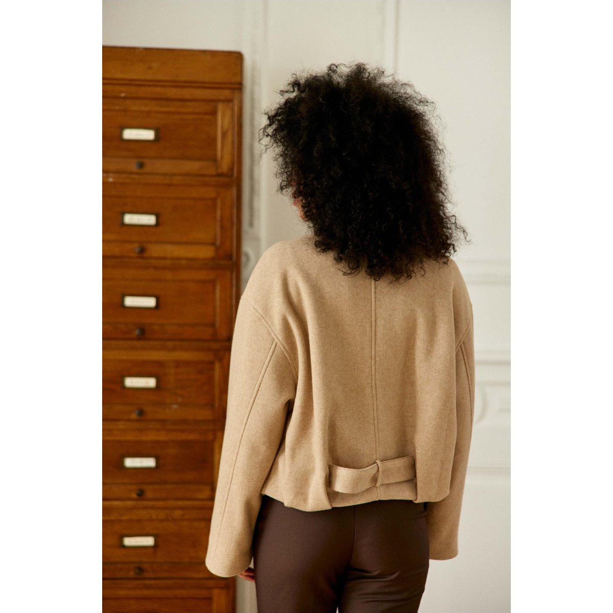 Manteau col montant uni NAELA 13-beige, LA PETITE ETOILE