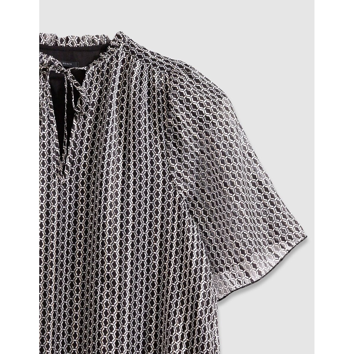 Robe imprimé graphique bicolore noir, IKKS