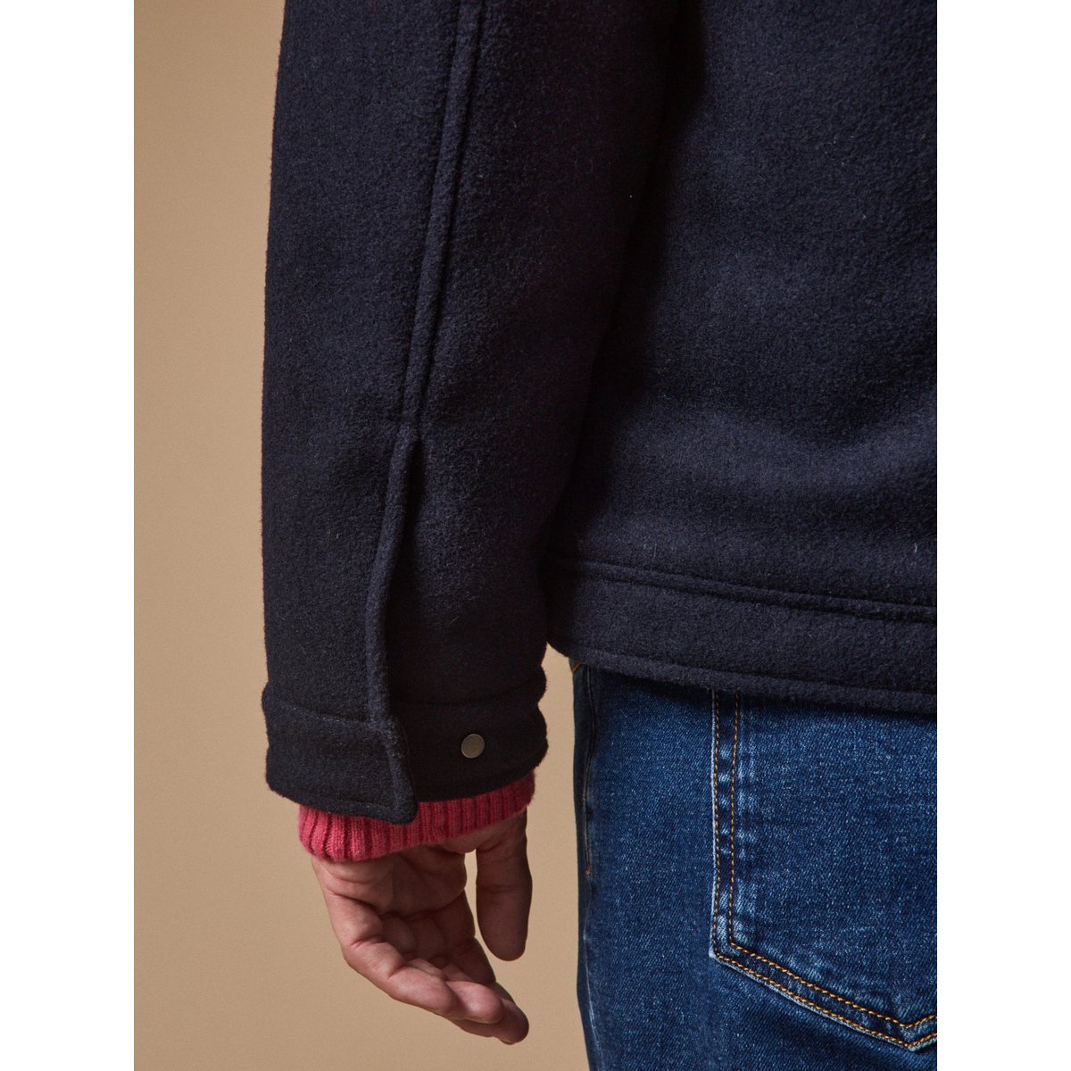 Blouson aviateur lainage chaud marine, CYRILLUS
