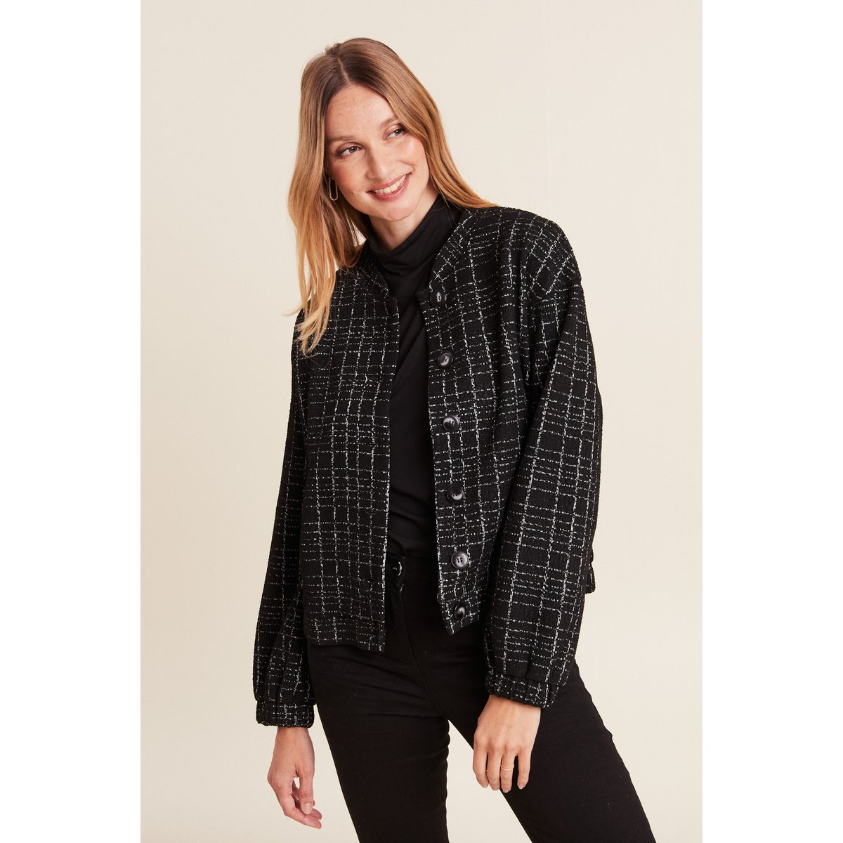 Veste droite boutonnée noir, BREAL
