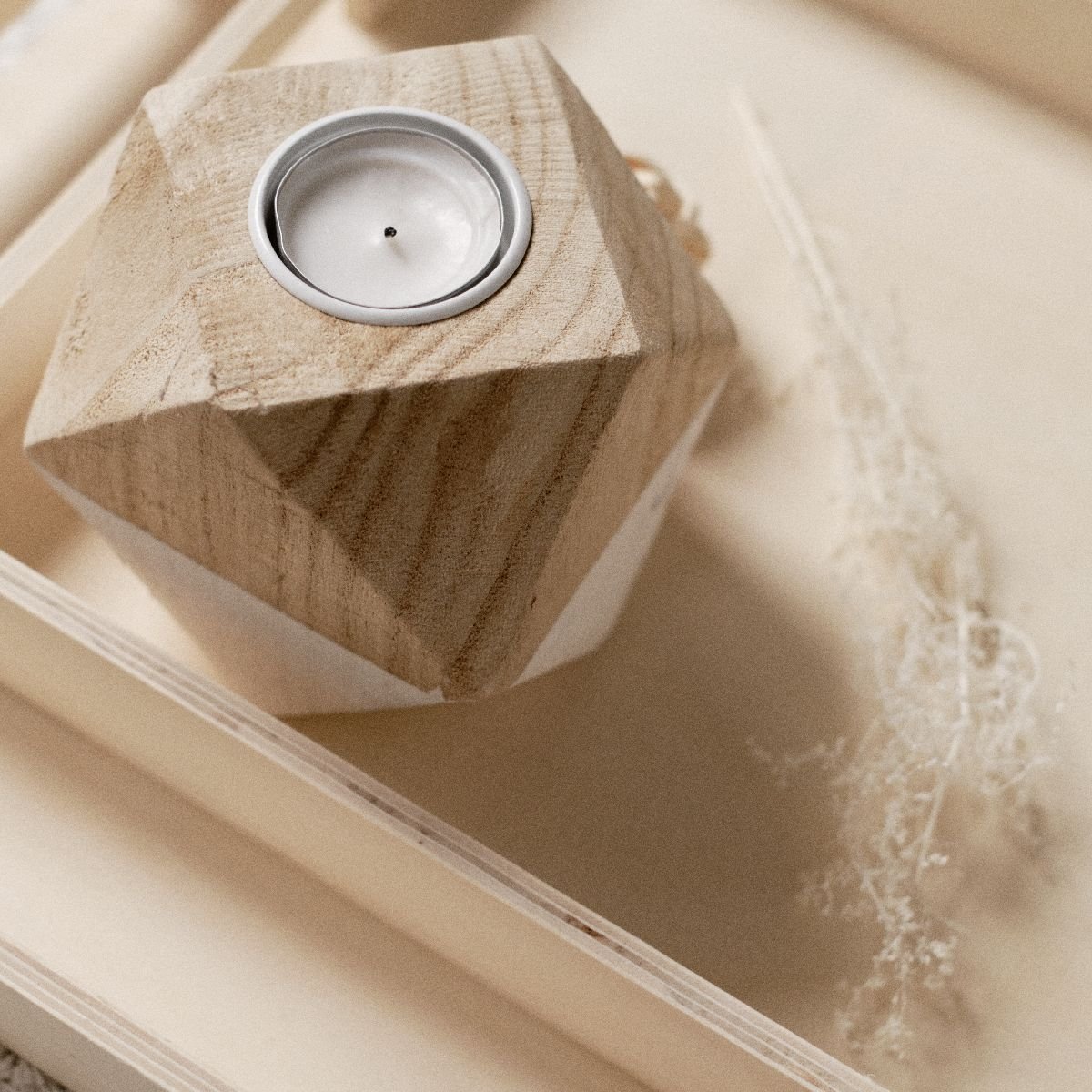 Bougeoir origami SIMPLICITY blanc, FACTORY