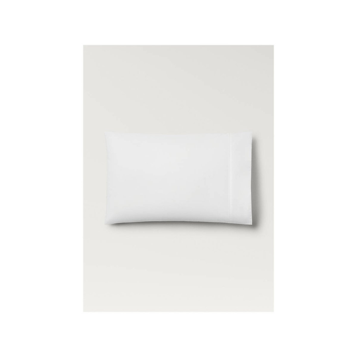 Deux taies d'oreiller percale de coton 500 fils détail passepoilé arrondi 50x75 cm blanc, MANGO HOME