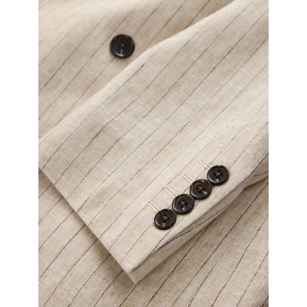 Blazer croisé en lin mélangé rayé n. premium naturel, NEXT