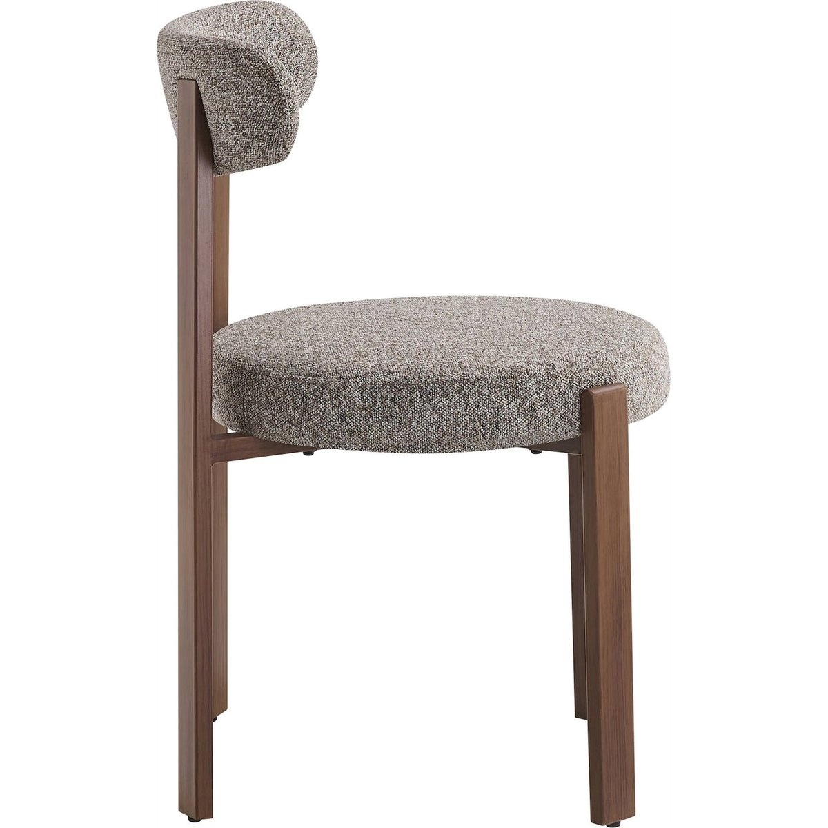Chaise de salle à manger AFINATTE en bouclé brun noyer bouclé, RECOLLECTION