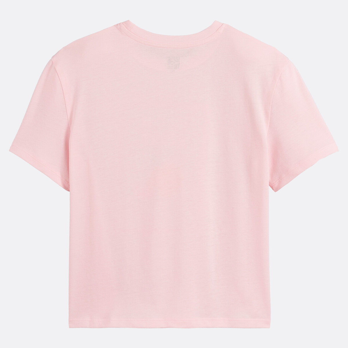 T-shirt col rond, à manches courtes, motif fruits avec message imprimé devant rose, LA REDOUTE COLLECTIONS