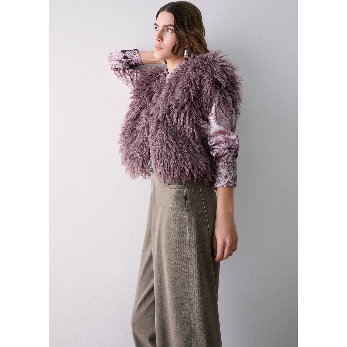 Pantalon ballon avec micro-strass beige, LIU JO