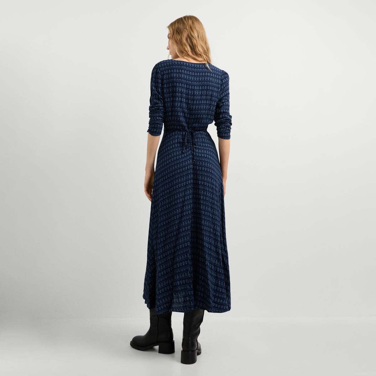 Robe Midi À Imprimé Floral bleu amiral, PEPE JEANS