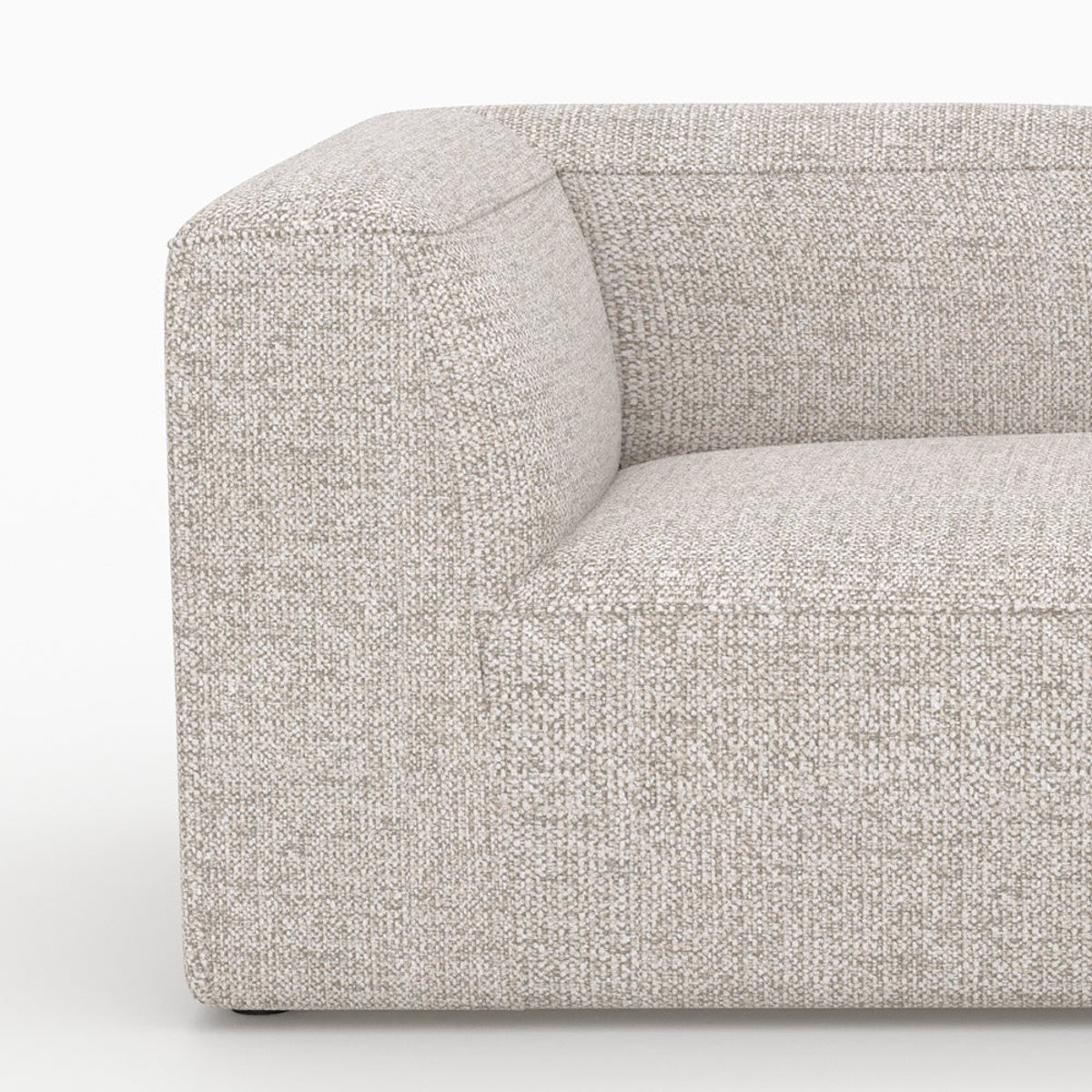 Méridienne d'angle à droite pour canapé modulable en tissu - HESTIA beige, MAISON PAVANE