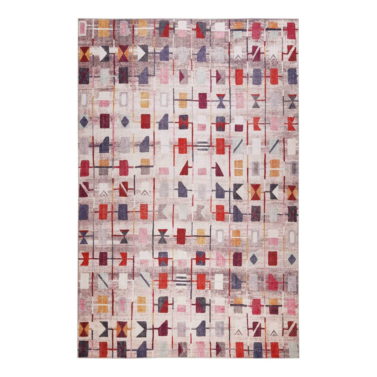 Tapis plat motif géométrique , Monor Beach multicolore, WECON HOME
